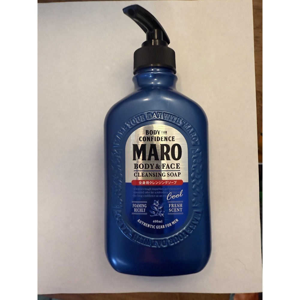 Maro Body & Face Cleansing Soap 13.5 fl oz 400 mL Cool Fresh Scent Mens Japan